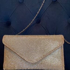 Lulu Townsend gold tone envelope clutch